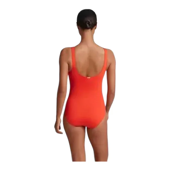Ralph Lauren Ring Detail One Piece Swimsuit Red Size 12‎ Over the shoulder